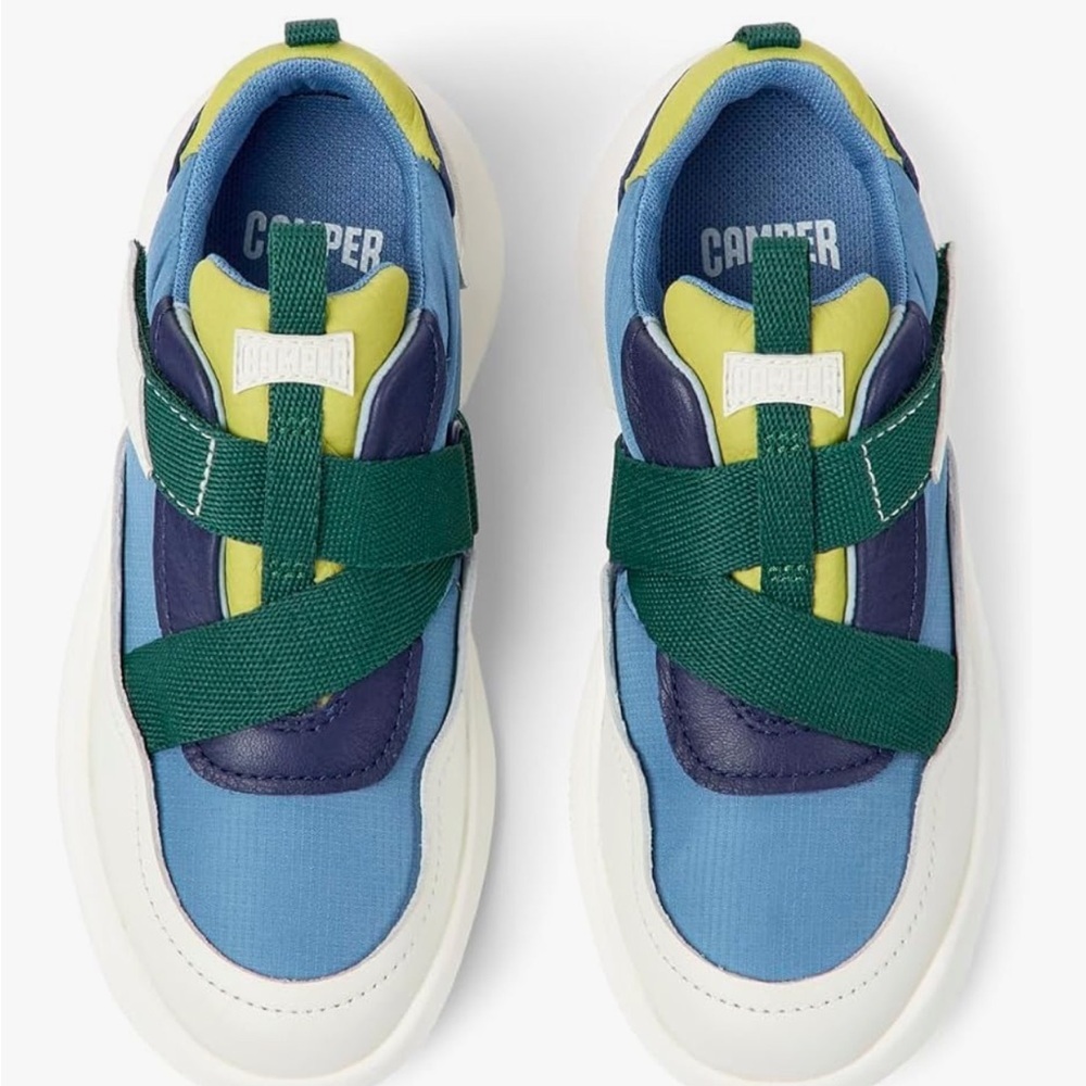 NEW Camper Sneakers White Blue Green Velcro Size EU36/US5.5-6 - Picture 4 of 6